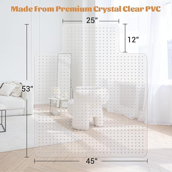 KMAT Office Chair Mat for Carpet, Computer Desk Mat, Anti-Slip Clear Desk Chair - Image 2