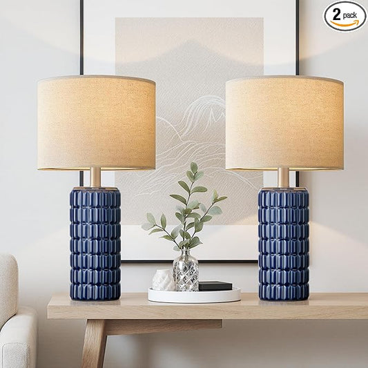 23" Modern Ceramic Table Lamps Set of 2 by SeealleLighting