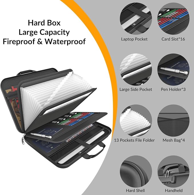 onvvippiv Hard Case Fireproof Document Box - Image 4