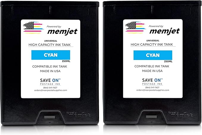 Save On Postage Ink, (2-Pack Memjet Ink Cartridge Compatible Astro 123-2413 | Memjet Ink Compatible HI-Cap Cyan Ink Tank for AstroJet M1 M2 S1 and M1DX | 2 Pack-DeskLoop Office