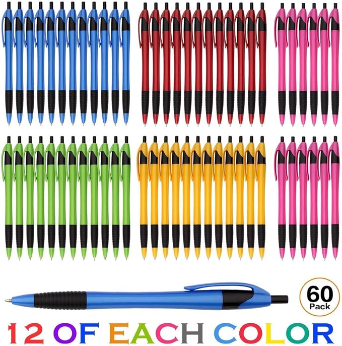 Pens Bulk, 60 Pack Gripped Slimster Ballpoint Pens Black Ink | 1.0mm Smooth - Image 8