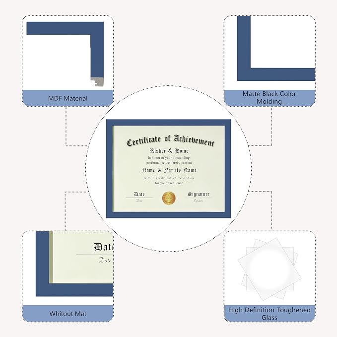 ELSKER&HOME 8.5x11 Picture Frame-Certificate Document Frame 6Pack, Display - Image 5