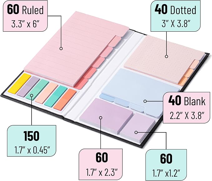 Mr. Pen- Sticky Notes Set, 410 Pack, Ruled | Dotted & Blank Notes - Image 3