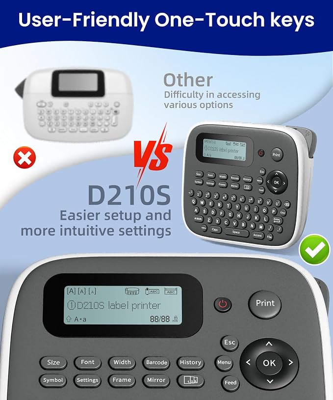 Label Maker Machine with 4 Tapes, 12mm Laminated Waterproof-Labels, D210s - Image 4