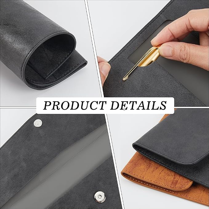 A4 PU Leather File Holder Document Folder Black Thin Waterproof Portfolio - Image 6