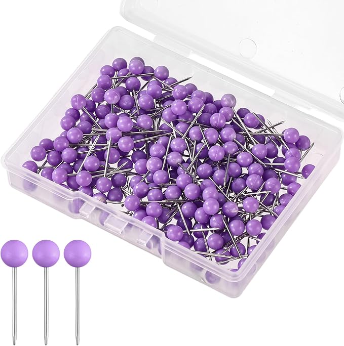 XIHIRCD 200pcs Map Push Pins, Map Tacks Round Head Pins Small Thumb Tacks by XIHIRCD