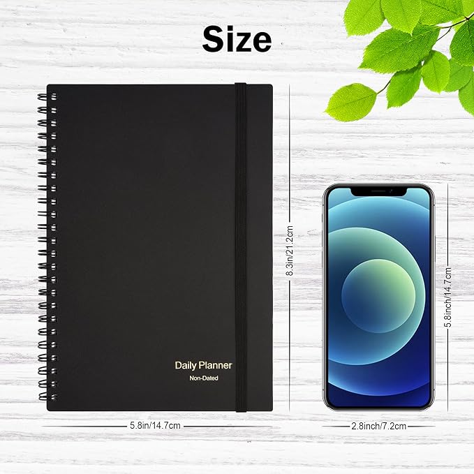 Daily Planner Undated, Asten To Do List Notebook Hourly Schedules Spiral - Image 3