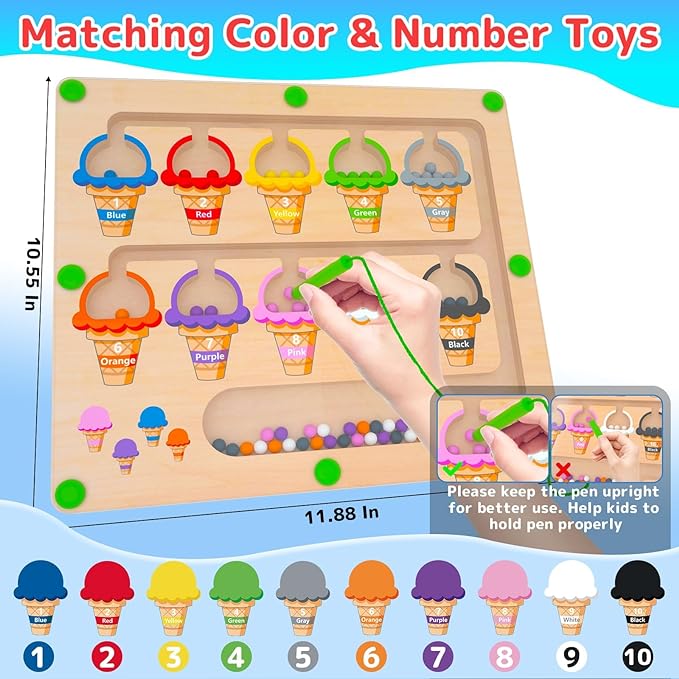 MTYOKILN Magnetic Color & Number Maze - Image 2