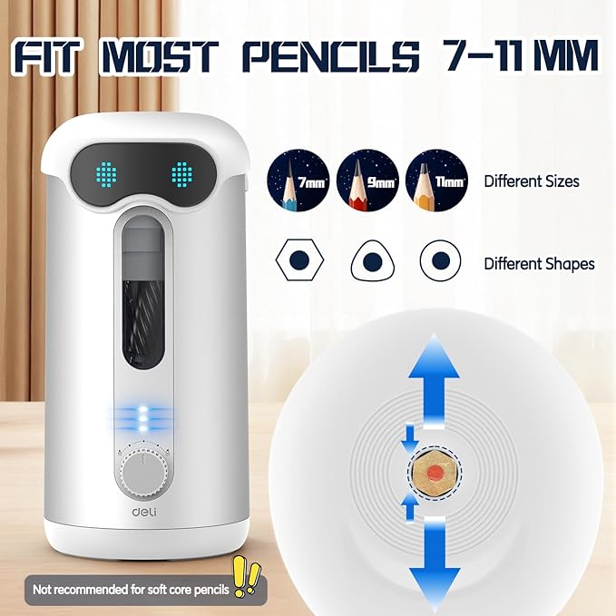 deli Electric Pencil Sharpener, Fully Automatic Pencil Sharpener - Image 3
