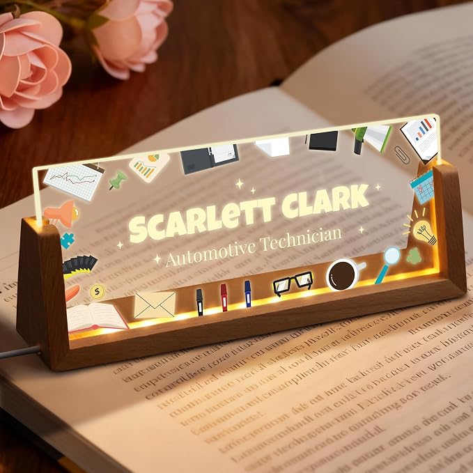 Custom Light Up Name Plate for Desk, Personalized LED Acrylic Name Sign - Image 6