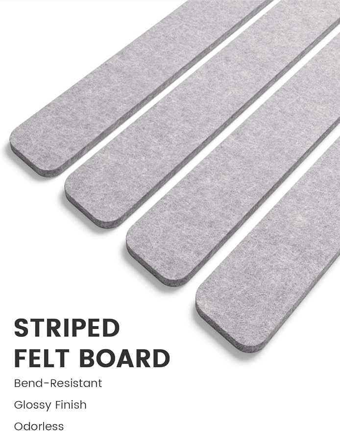 Fluxynara Cork Board Alternative Felt Strip Board 8-Pack 13"x2", Office Pin - Image 3
