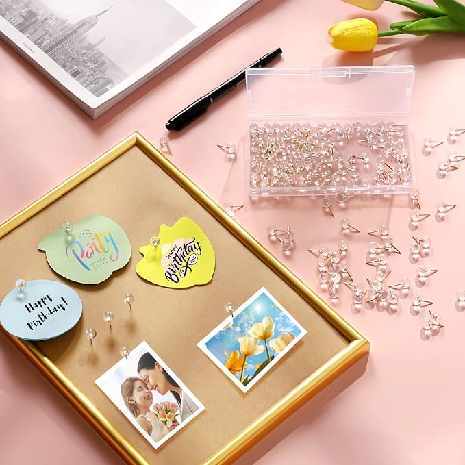 150 PCS Push Pins, Standard Plastic Thumb Tacks, Head Steel Point Thumb Tacks - Image 6