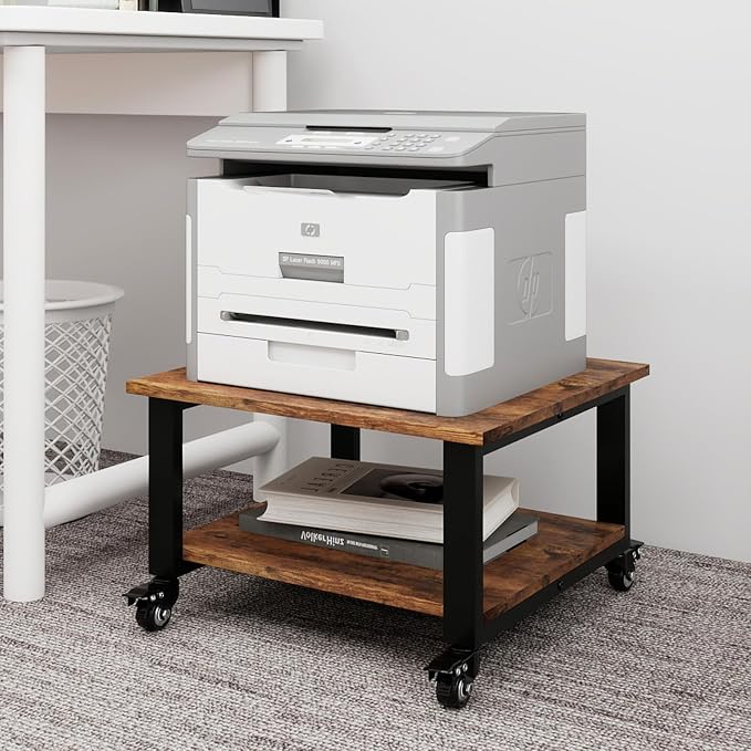 Natwind 2 Tier Laser Printer Stand, Retro | Large Printer Table Copier Stand by Natwind