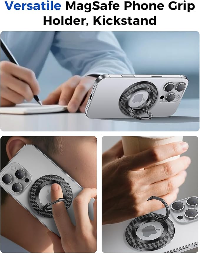 SYNCWIRE Carbon Fiber Magnetic Phone Ring Holder - Image 6