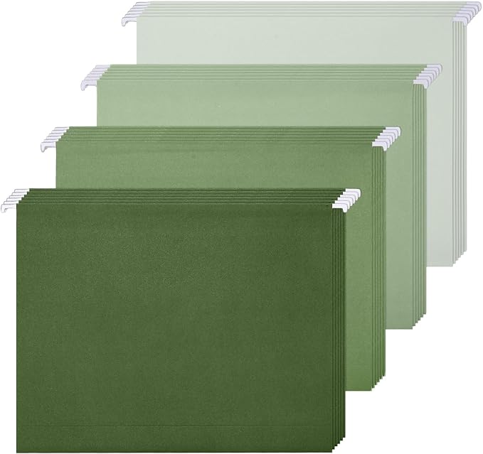 Whaline 36 Pack Sage Green Hanging File Folders Letter Size 4 Colors Green File by Whaline