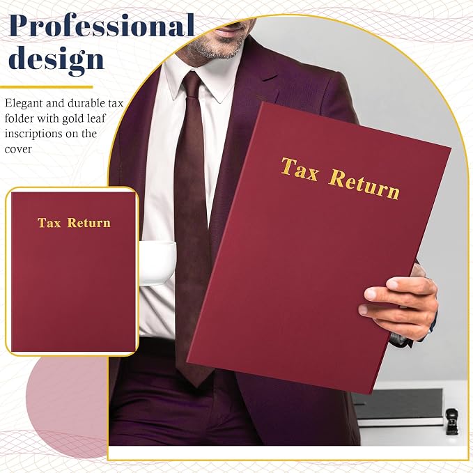 Harloon 40 Pcs Tax Return Folders 12 x 9 Inches 2 Pocket Folders Bulk Gold Foil - Image 6