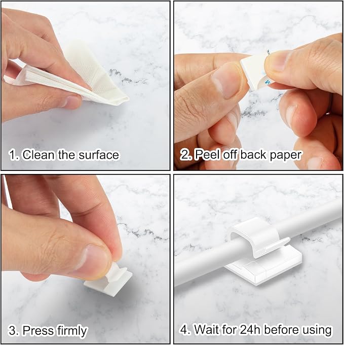 200 Pcs Cable Clips, Adhesive Cable Organizer Cord Holder Wire Clip Wire - Image 5