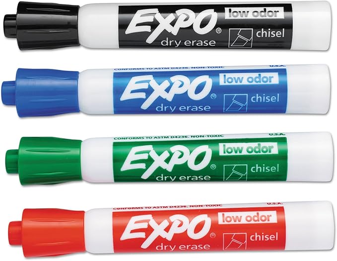 EXPO Dry Erase Markers, Low Odor Ink, Chisel Tip, Organization, Essential - Image 5