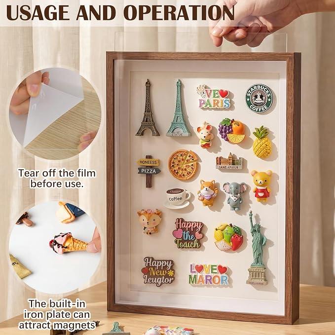 Vicenpal Large Magnetic Board 16" x 12" Magnet Display Board Removable Souvenir - Image 3
