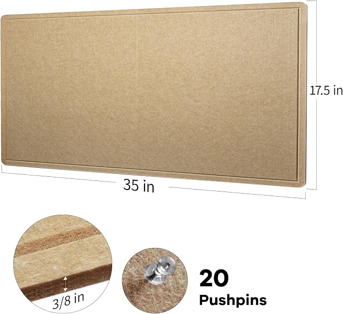 Lightomorrow Bulletin Board, 35 x 17 1/2 inches Felt Board - Image 2
