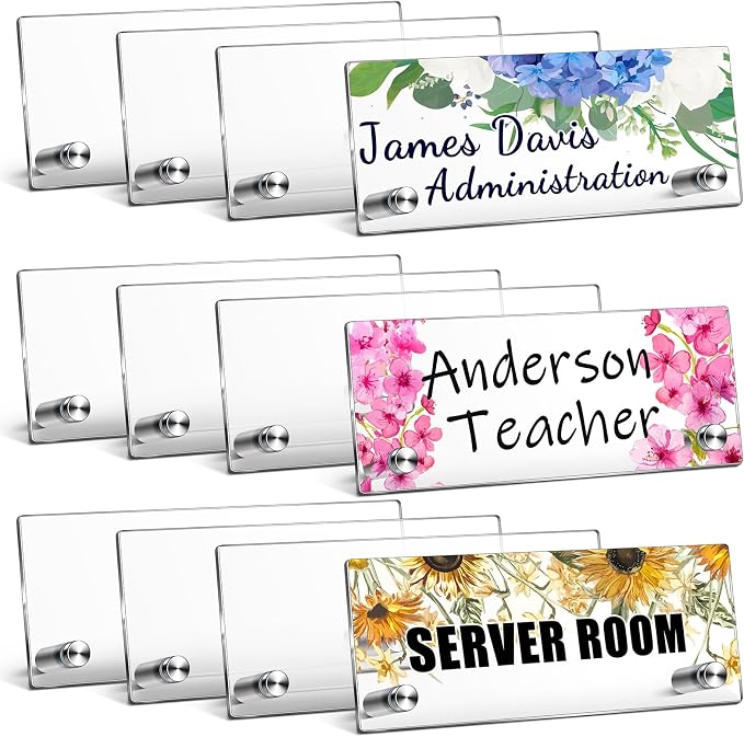 Chunful 12 Pcs Acrylic Name Plate by Chunful