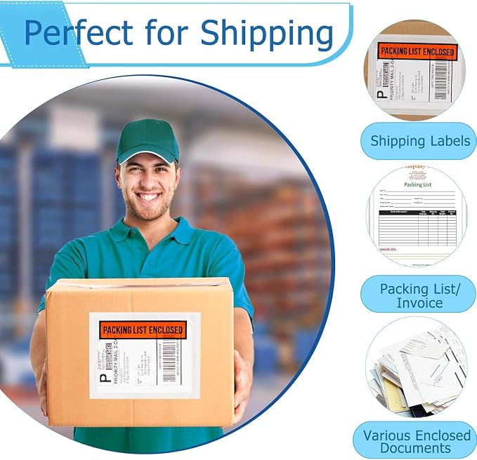 1000pcs 7.5"x5.5" Packing List Envelopes Self-seal Packing Slip Envelope - Image 7