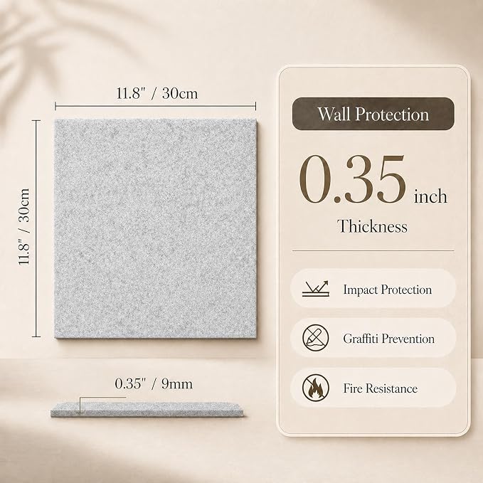 Felt Bulletin Board Tiles, Large Cork Board Alternative, 24 x 36 in | 0.35 in - Image 2