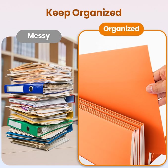 BIBRADAA® 50 Packs Orange Folders - Image 3