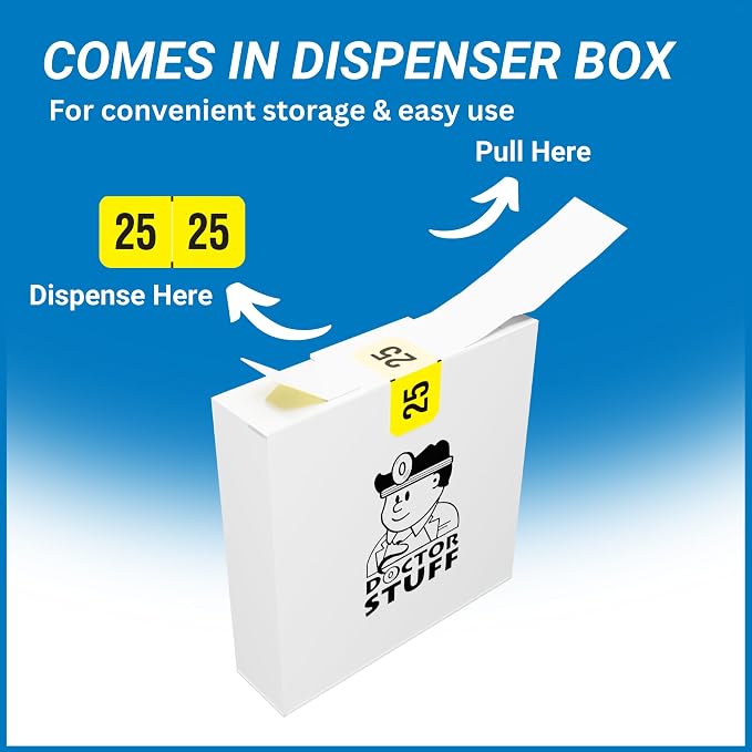2025 Year Labels, Doctor Stuff 2025 Chart Stickers, Fluorescent Yellow Color - Image 4
