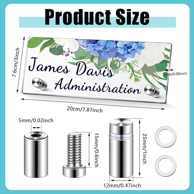 Chunful 12 Pcs Acrylic Name Plate - Image 2
