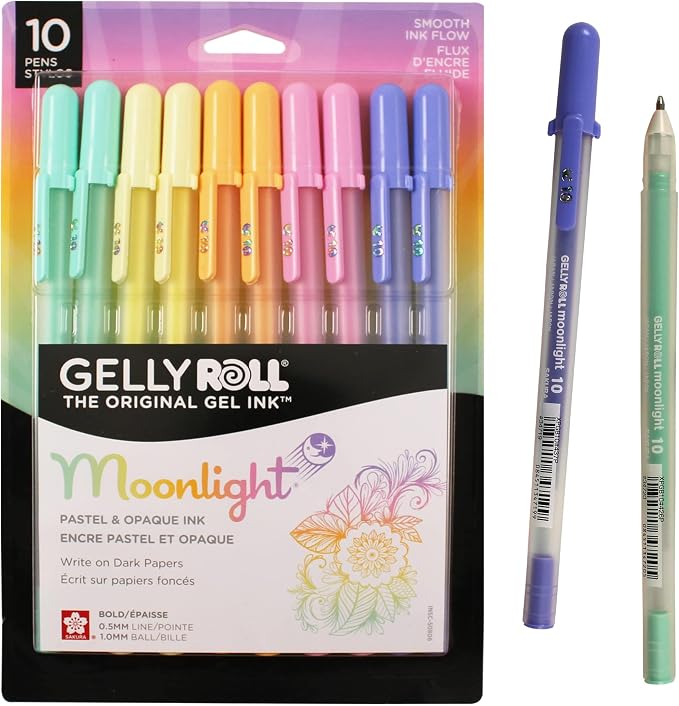 SAKURA Gelly Roll Moonlight 10 Pastel & Opaque Gel Pens by SAKURAOFAMERICA