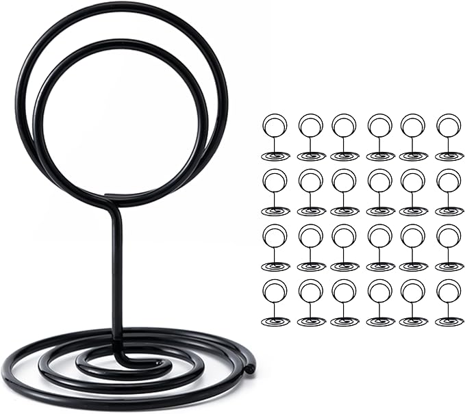 Hoewina 26Pcs Table Number Holders, Place Card Holder, Wire Picture Holder by Hoewina