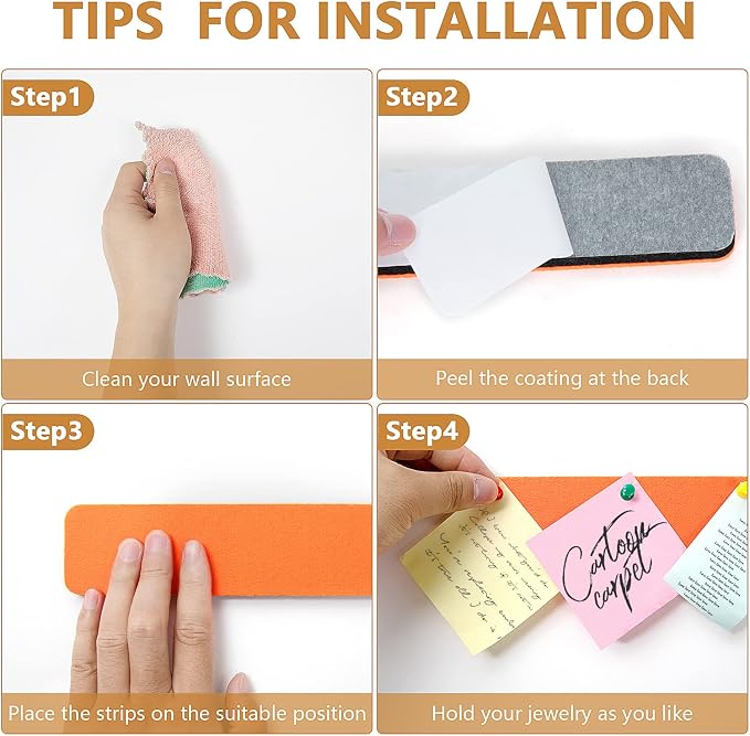 5 Pack Felt Pin Board Bar Strips Bulletin Board - Image 5