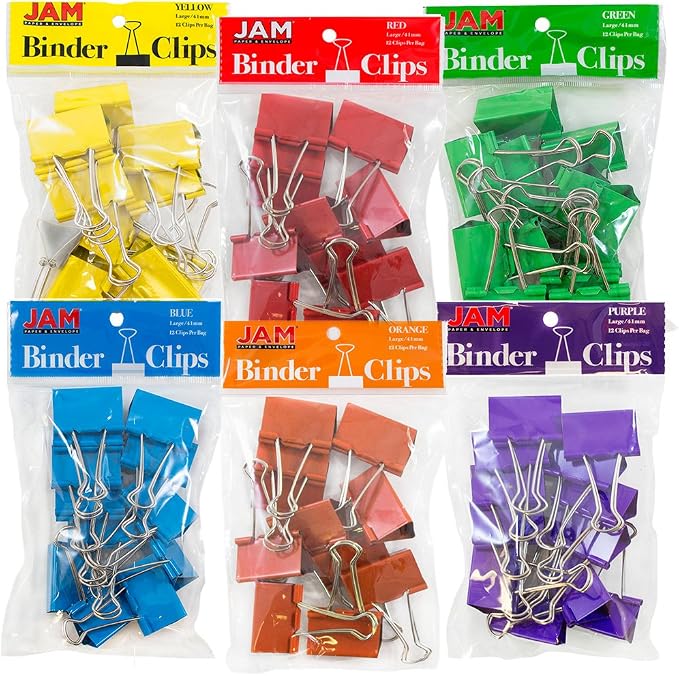 JAM PAPER Colorful Binder Clips - Image 3