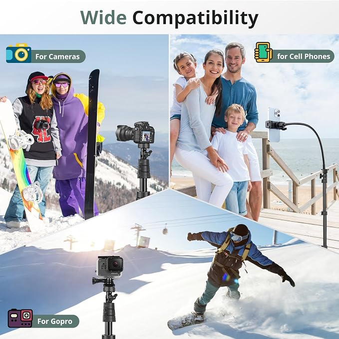 Sensyne 88" Phone Tripod, Selfie Stick Tripod - Image 3