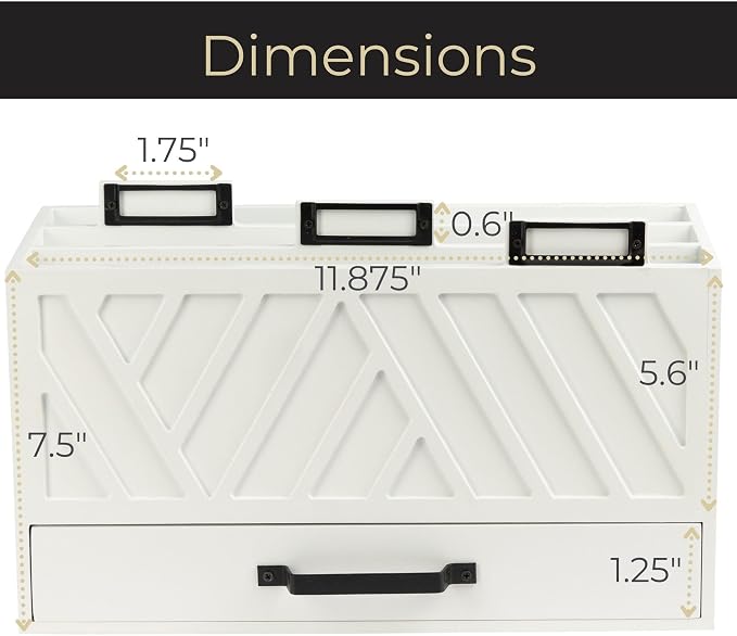 BLU MONACO White Desktop Mail Organizer - Image 6