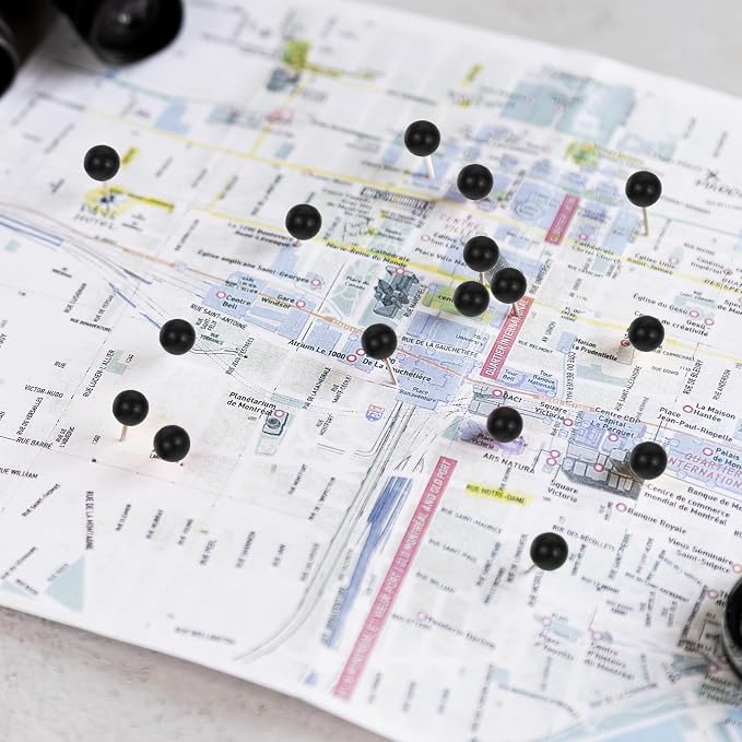 200 PCS Black Push Pins, Small Round Head Map Push Pins - Image 5