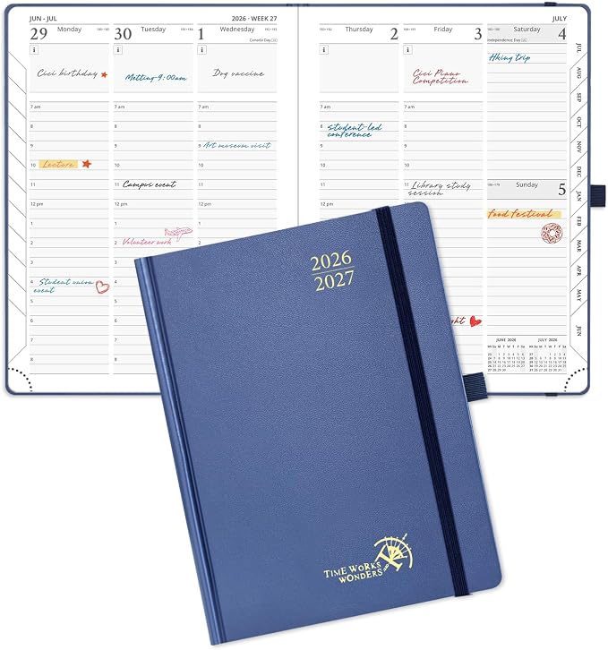 POPRUN 2026-2027 Academic Planner, 6.5" x 8.75", Weekly and Monthly Calendar by POPRUN