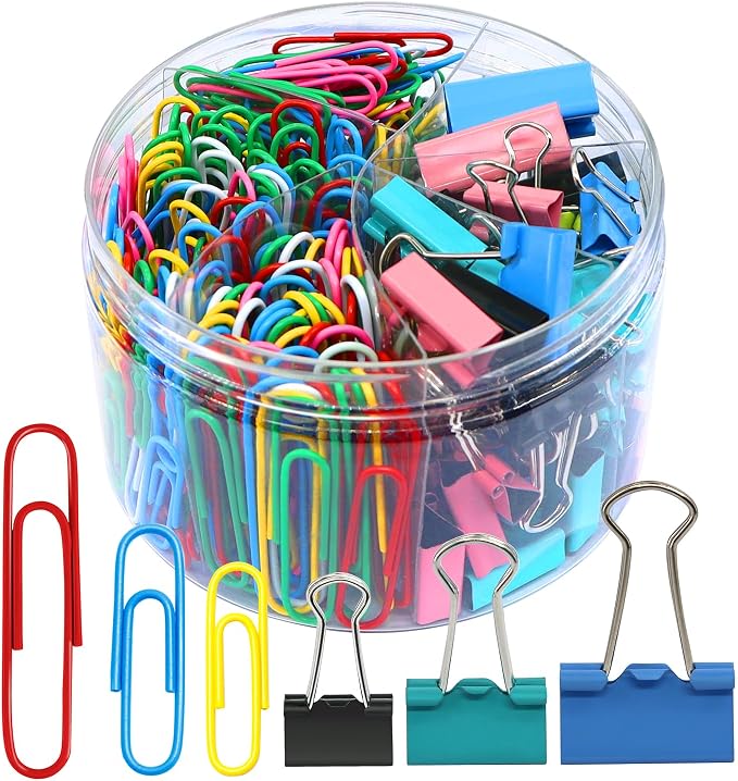 Paper Clips Binder Clips, Colored Paperclips Large Medium Small, Binder Clip by AnutriON