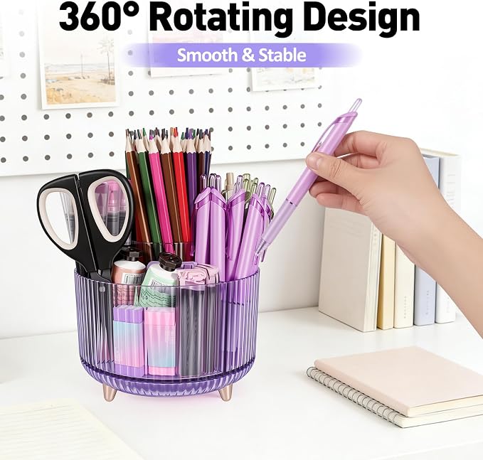 360 Rotating Pen Pencil Holder for Desk, Pen Organizer - Image 3