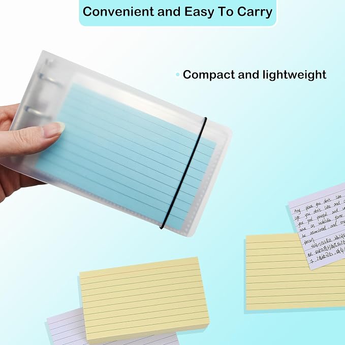 3x5 Index Card Binder with 40 Card Sleeves, Index Card Organizer - Image 3