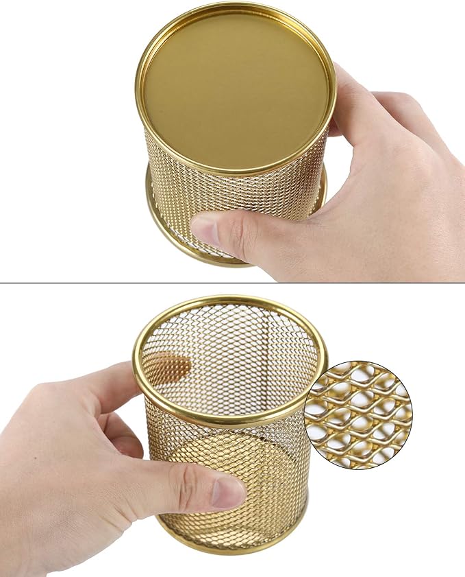 EasyPAG Pencil Holder for Desk, 2 Pack Metal Pen Organizer, Mesh Pencil Cup - Image 5