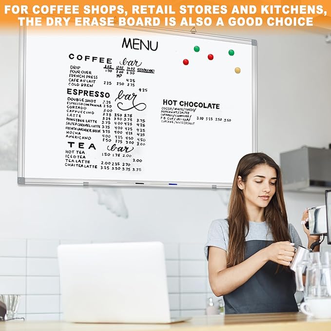 H-Qprobd Dry Erase Board for Wall 72"x40" Aluminum Presentation Magnetic Whiteboard with Long Pen Tray, Wall-Mounted White Board for School, Office and Home-DeskLoop Office