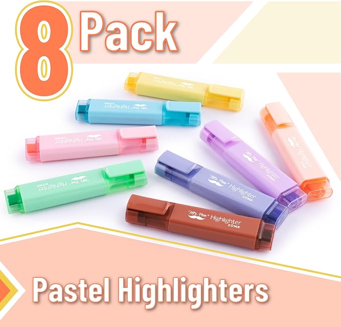 Mr. Pen- Pastel Highlighters, 8 Pack, Highlighters - Image 2