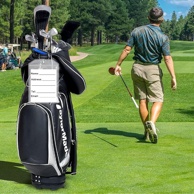 Extra Large Golf Luggage Tag 9" x 6 ", Shipping Label Holder - Image 3