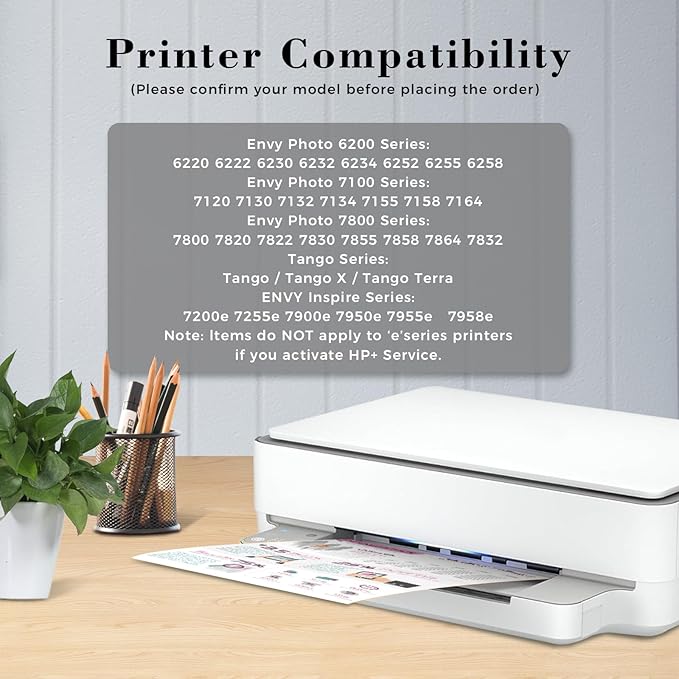 Printer Ink 64XL 64 Black 7800 Tango Ink Cartridge for HP Ink 64 XL 64XL Black Ink Cartridge for HP64 Printers for HP64xl HP64xlblk 64xlblk Envy Photo 6220 6230 6252 7120 7155 7855 7858 | Tango X Tan-DeskLoop Office