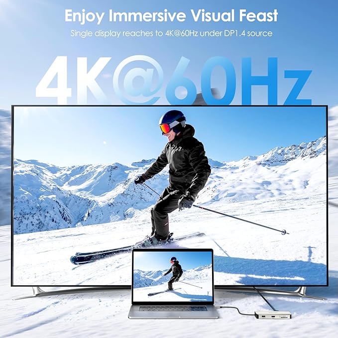 WAVLINK USB-C Hub, 10Gbps USB-C Hub with M.2 PCIe/SATA SSD Port, HDMI, 100W PD, USB-A&C 3.2/2.0, SD&TF Compatible with MacBook/Chromebook/Dell/HP/Lenovo-DeskLoop Office