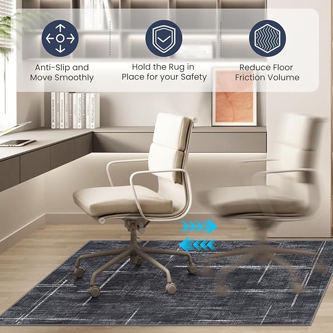 Office Chair Mat for Hardwood Floor&Tile Floor, Under Desk Rug for Rolling - Image 5