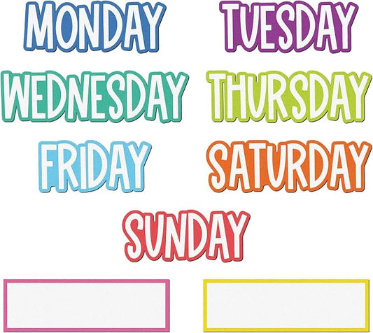 Ireer 9 Pcs Days of the Week Magnets Colorful Magnetic Week Labels by Ireer