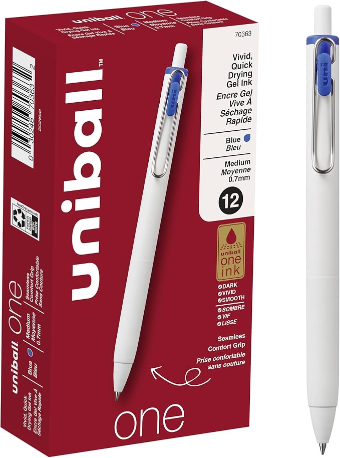 uniball uniONE Gel Pen, Retractable, Medium 0.7 mm by uni-ball